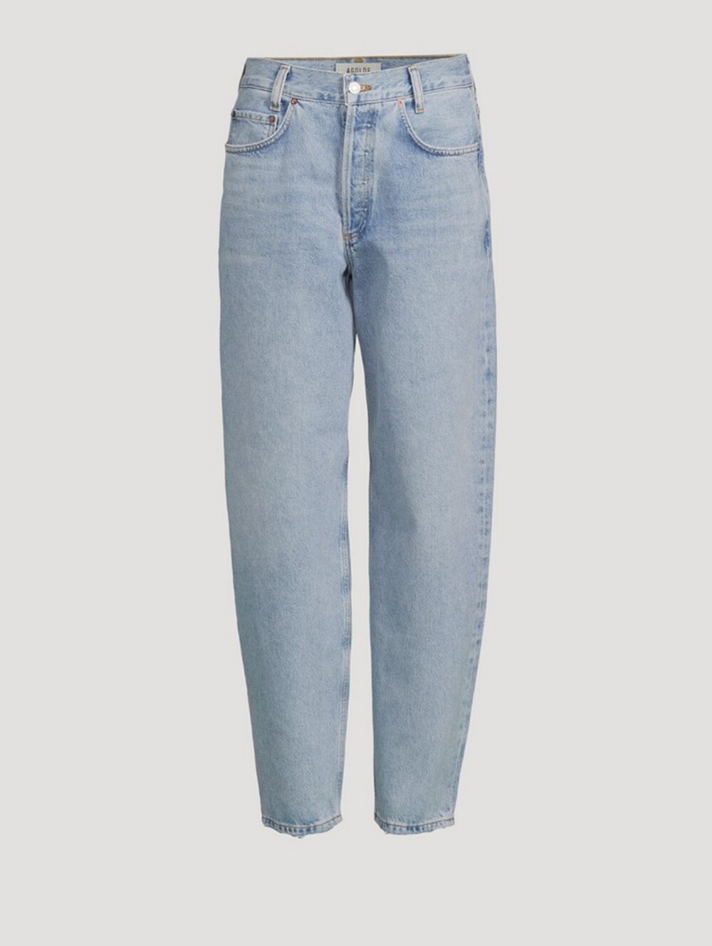 AGOLDE 80s Tapered Baggy Light Wash Raw Hem Denim Size 26W 28L - Picture 5 of 12
